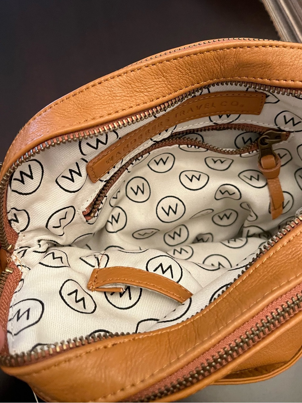 Willa & Co. Tan Leather Crossbody with Branded Interior